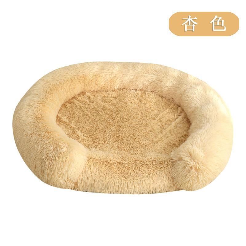 Plush Round Pet Bed Dogs Cats Winter Warm Nest Soft Fleece Dog Sleeping Mat Indoor Comfortable Resting