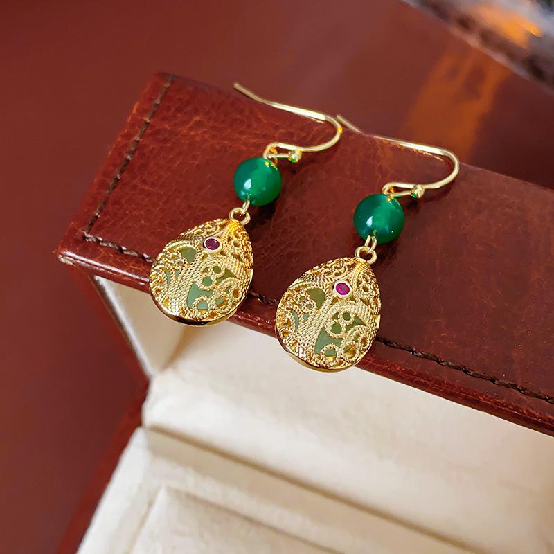 GemChic женские новые винтажные серьги с каплями воды и стразами, этнические модные серьги-крючки, подарок на день рождения, Рождество
