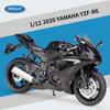 1/12 Scale Welly 2020 YAMAHA YZF-R6 Alloy Motorcycle Model Diecasts Metal Toy Vehicles Motorcycle Model High Simulation Collection Childrens Gifts