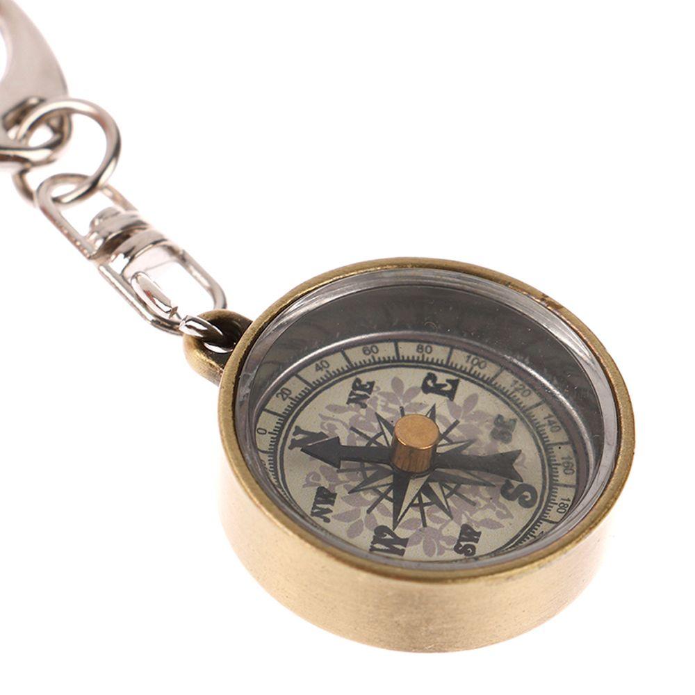 Portable Zinc Zinc Zinc Alloy Navigation Tools Vintage Mini Compass Camping Compass Key Ring Pocket Compass