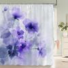 Flowers Butterfly Shower Curtain Fantasy Art Rose Floral Girls Waterproof Fabric Bathroom Curtain Room Decor Curtains With Hooks