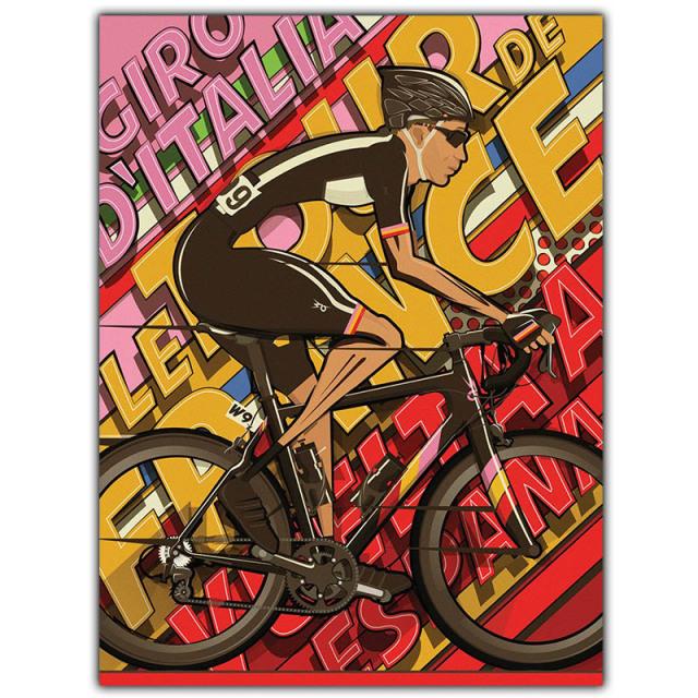 Solid Wood Frame Biker Race Nordic Fashion Art Poster Picture Color Canvas Painting Print Art Wall Decortion Mural Modern Home Room Decor Gift