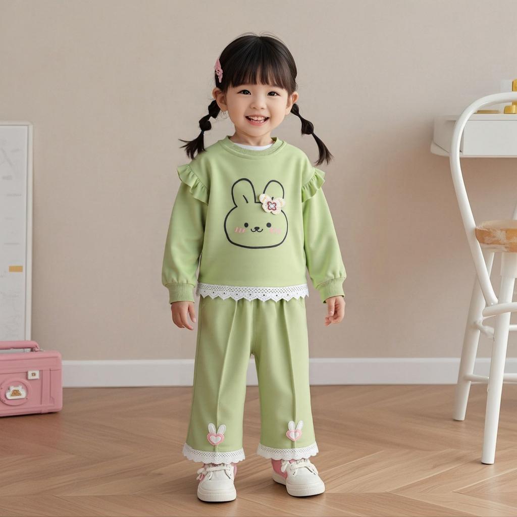Kids Casual Long-Sleeve Set, Comfortable Daily Wear Outfits