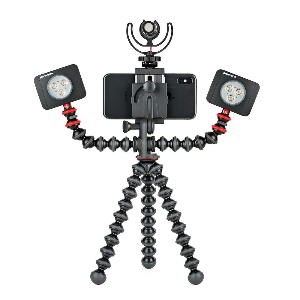 JOBY Smartphone Mini Gorillapod Mobile Flexible Tripod for Light Outdoor Remote iPhone LED Tripod, Tripod, Rig, iPhone, Microphone/LED Attachment,