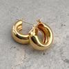 Korean Blogger Style Metal C Hoop Earrings for Women - Minimalistic and Elegant Design