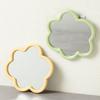 Wall Mounted Flower Shape Mdf Mirror Green