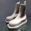 Модные дизайнерские кожаные ботильоны челси женские нескользящие на толстой подошве ботинки на платформе для мужчин в стиле панк мотоциклетные ботинки боты женские