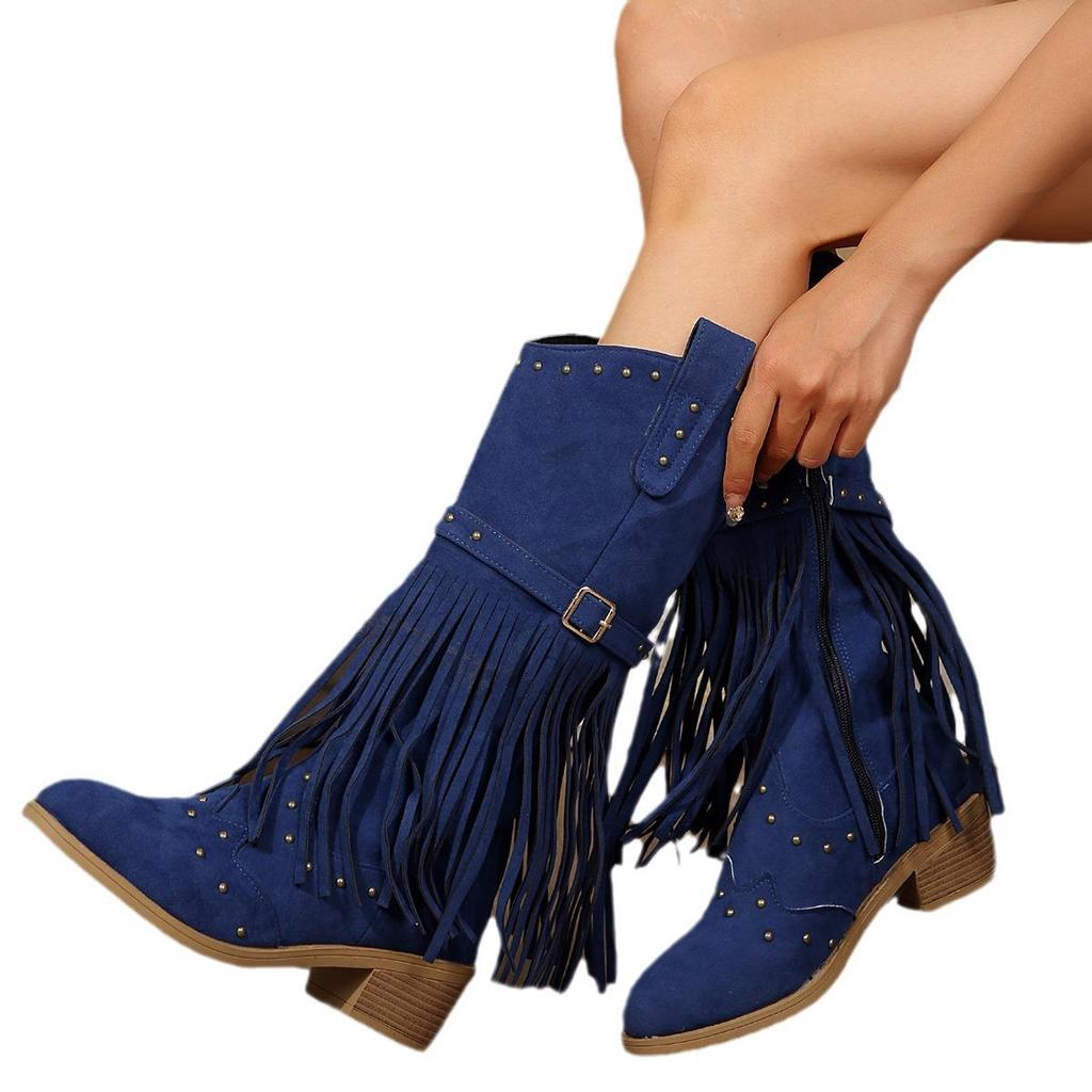 Ботинки с заклепками и пряжками-кисточками: Стильные женские ботинки Martin большого размера в европейско-американском ретро-стиле для осени/зимы