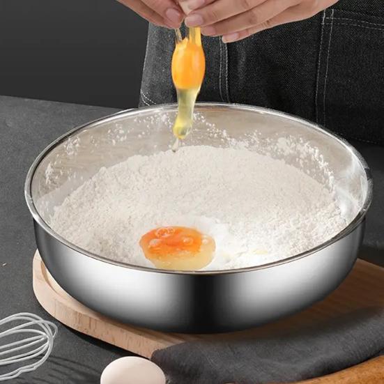 Смесительная миска из нержавеющей стали Утолщенный таз для замешивания теста 32 см Многоцелевой таз для перемешивания салатов взбивания яиц мытья овощей KTY