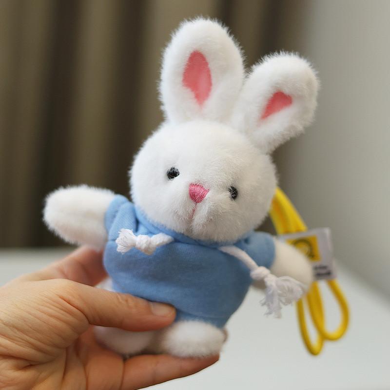 Rabbit Plush Keychain Toy Cute Stuffed Animal Doll Kids Birthday Gift Keyring