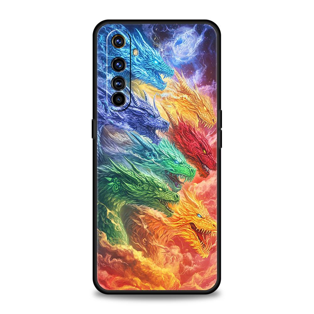 Иллюзорный Цвет Китайский Дракон Мягкий ТПУ Для Realme 12 11 10 9 Pro Plus GT2 GT3 GT5 7 8 Pro C21 C25 C35 Pro Ударопрочный Чехол для Телефона