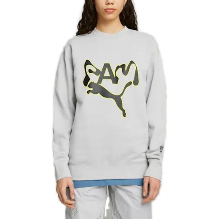 Puma Х ПАМ. Совместный свитшот с принтом логотипа SS23, топы унисекс, серый 620231-10
