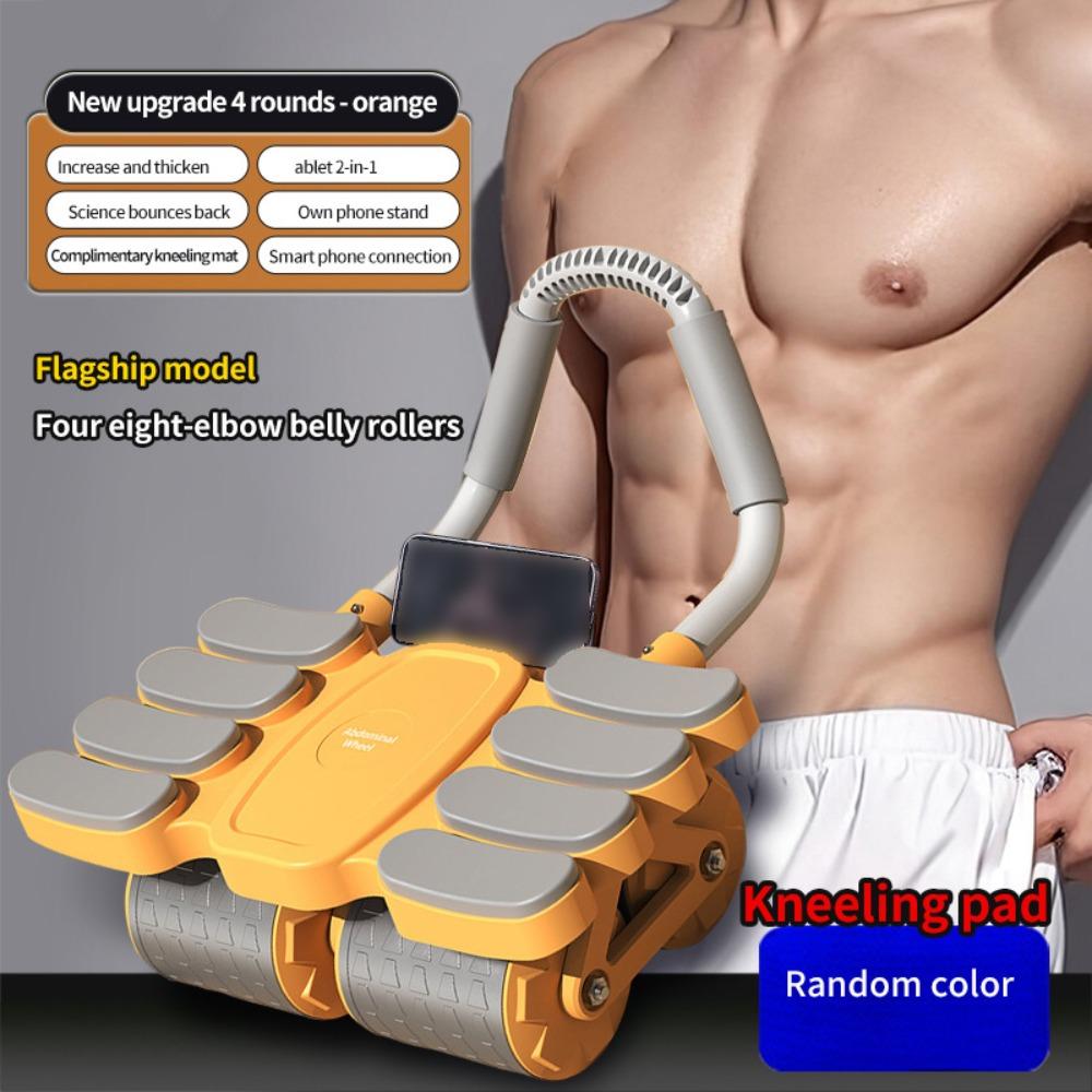 6/8 Elbow Support Abdominal Workout Roller Four-Wheel Core Strengthening Trainer  Men/Women