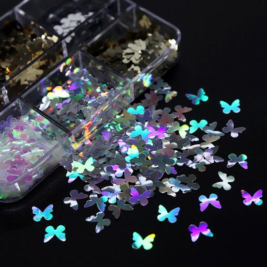 1 Box Nail Flake Bright Reflective High Saturation Foils Luxury Nail Design Irregular Butterfly Flakes for Manicure