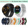 Мягкий силиконовый ремешок+чехол для Garmin Venu 3 45 мм Бампер Полый чехол Защитная оболочка Ремешок для аксессуара умных часов Garmin Venu3