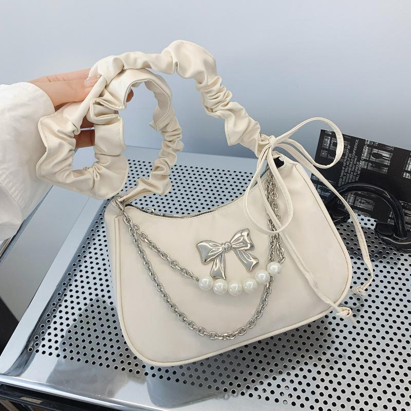 Модная универсальная высококачественная легкая роскошная сумка-мессенджер Cloud Underarm Bag Summer Niche Design с цепочкой и бусинами