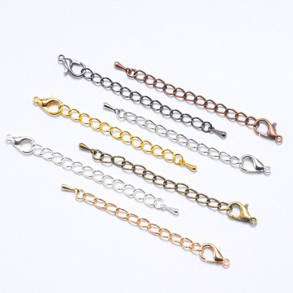 Бусины с каплями воды на конце, удлинительная цепь, карабины, соединитель для самостоятельного изготовления ювелирных изделий, браслетов, ожерелий, фурнитуры