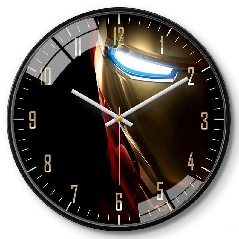 Marvel Captain America Iron Man Spider Man Pattern Wall Clock For Kids Room Decor