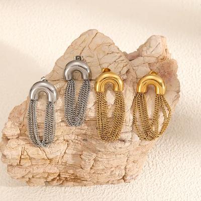 Простые Изысканные Модные Серьги с Кисточками Позолоченные Модные Серьги из Нержавеющей Стали для Женщин Повседневное Ношение Вечеринки Подарки