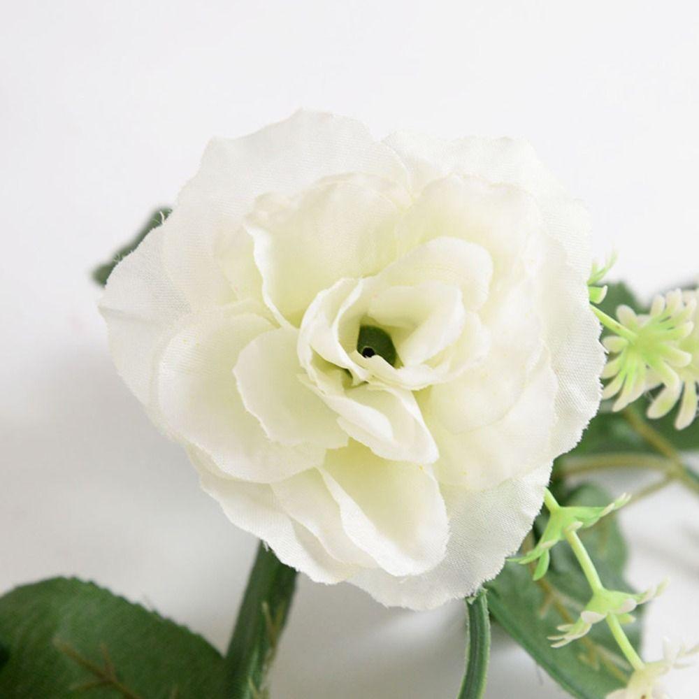 Home Decoration Living Room Rose Leaves White Flower Fake Plants Garland Hanging Vine Rose Vine