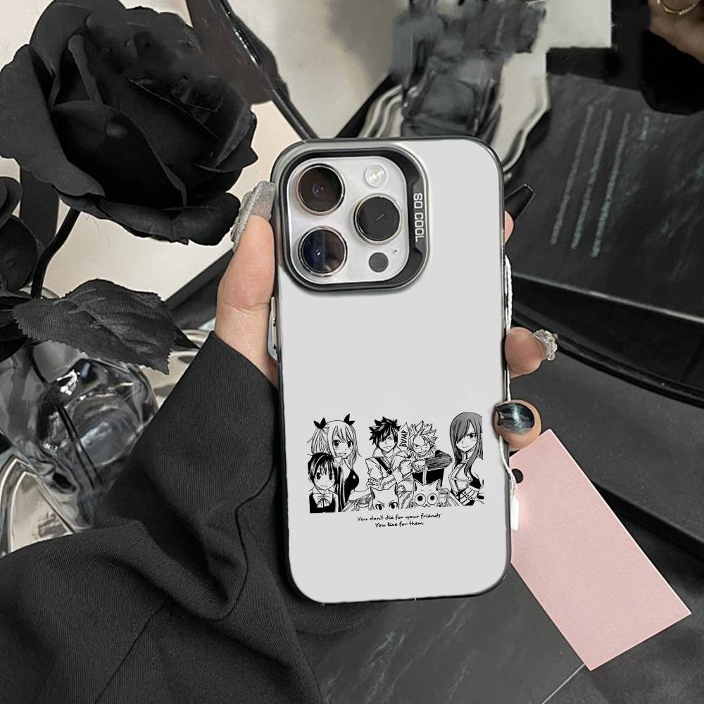ЧЕХОЛ ДЛЯ ТЕЛЕФОНА ANIME F-FAIRY TAIL Для IPhone 16 17 15 14 12 13 Pro Max Черный Цвет Ударопрочный Чехол