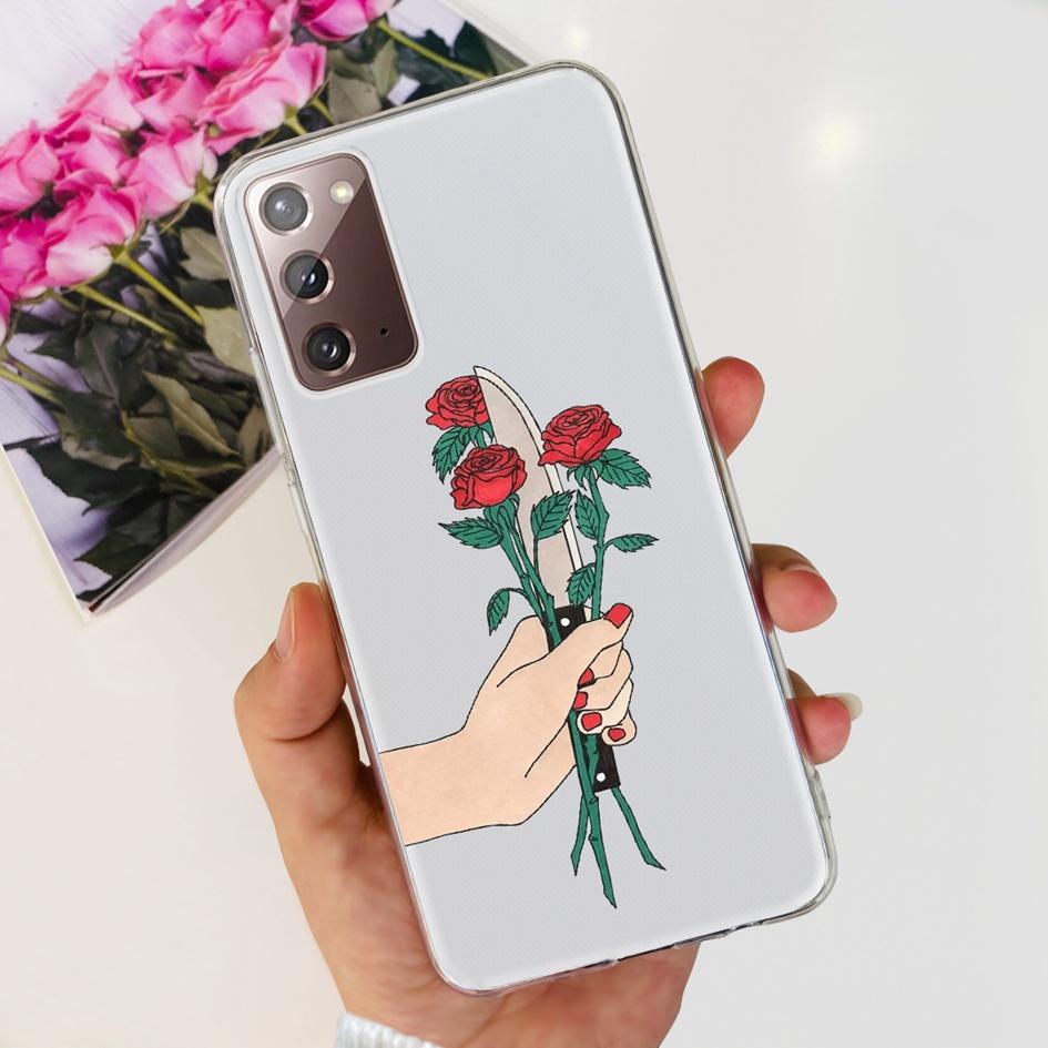 Чехол для Samsung Note 20 5G SM-N981B Популярный Цветок Тонкий Мягкий Силиконовый Чехол для Телефона для Samsung Galaxy Note20 Ultra 5G Funda Capa