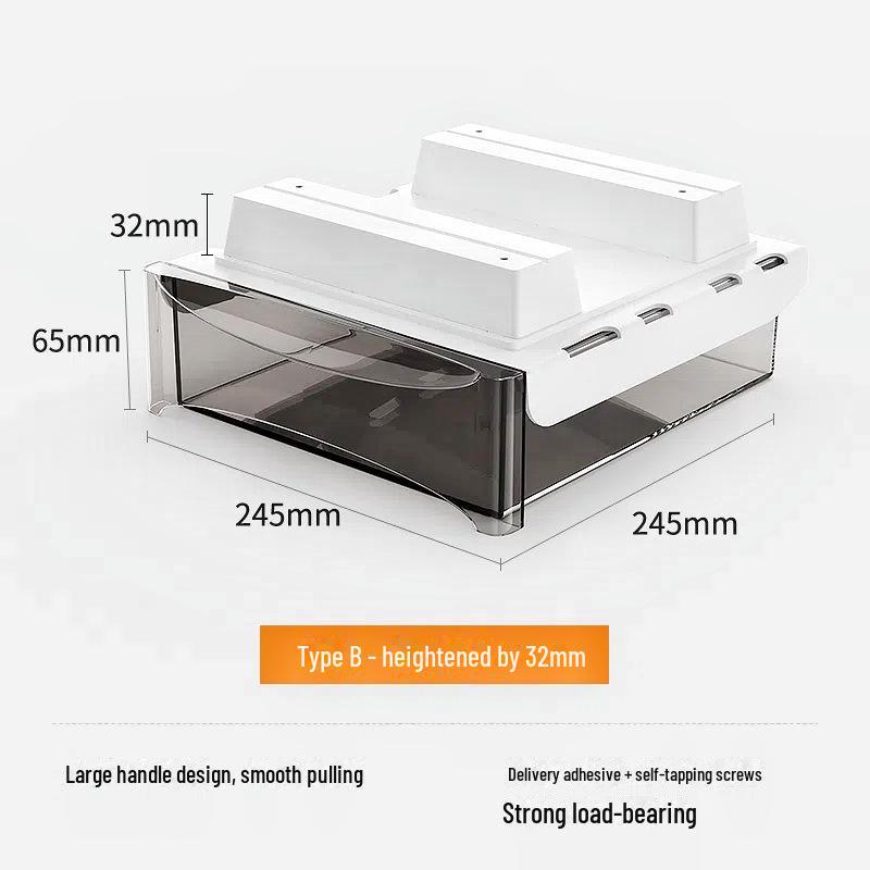 Punch-Free Under-Desk Invisible Storage Drawer for Desk Organization and Stationery