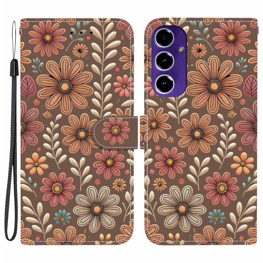 For Samsung Galaxy A16 5G/4G Wallet Case Pattern Printing Leather Stand Phone Cover with Strap