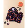 Womens Halloween Pajama Set Long Sleeve Pants Lapel Loose Loungewear Winter
