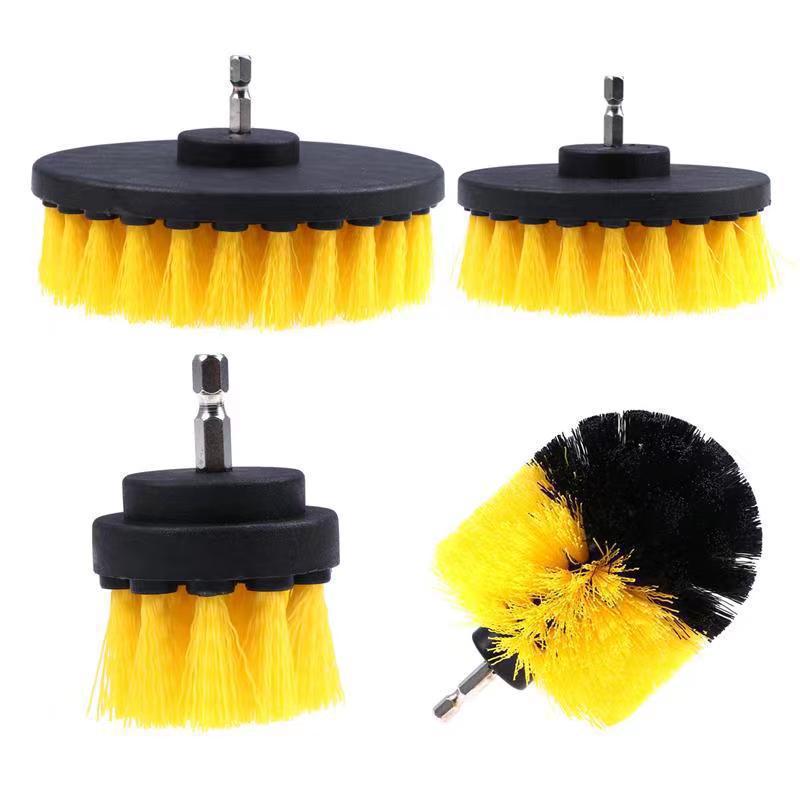 Electric Drill Cleaning Brush Set: Multi-Functional Brushes & Extension Rod for Tile, Kitchen, and Bathroom Cleaning