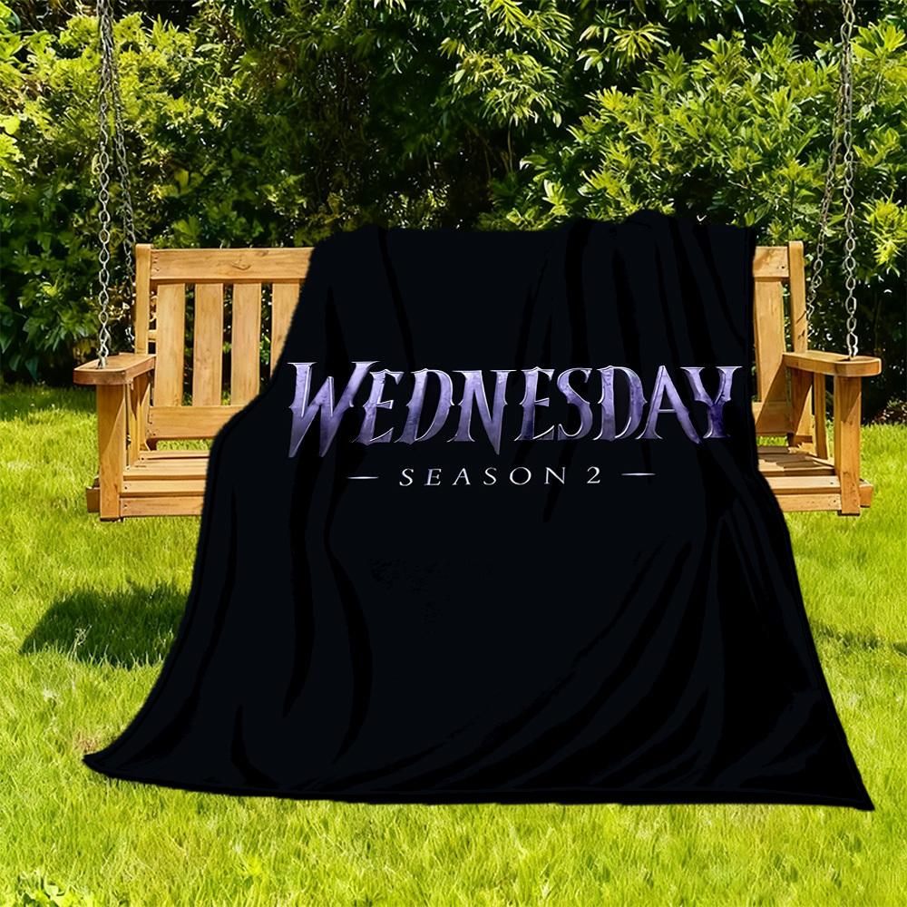 1pc Wednesday Outdoor Blanket Lightweight Flannel, Soft & Warm, All-Season Use for Sofa, Outdoor, Camping, Living Room, Office104