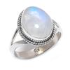 Natural Rainbow Moonstone Gemstone 925 Sterling Silver Jewelry Ring S.7.5 j8O54