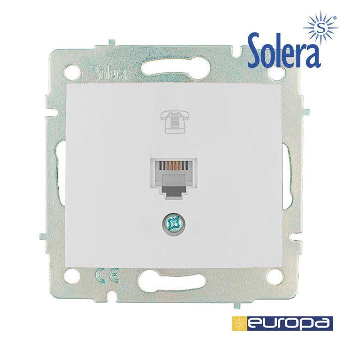 Commutateur prise téléphone - Solera - 42965 - RJ11 encastré - 83 x 81 mm - Thermoplastique