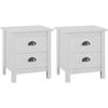 VidaXL Bedside Tables Hill Range 2 Pcs White 46x35x49.5cm Solid Pine
