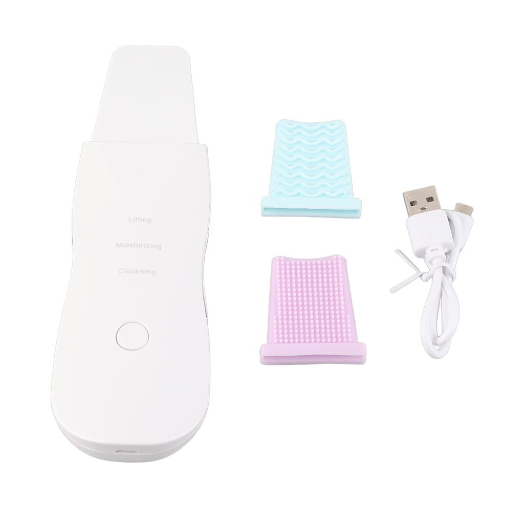 Skin Scrubber Face Spatula Vibration High Frequency Blackhead Remover Tool 3 Modes Pore Cleaner