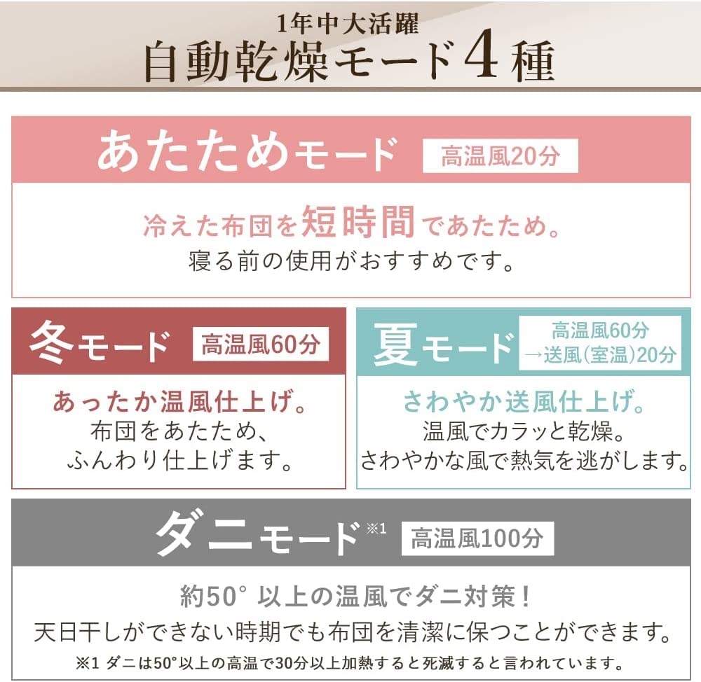 Iris Ohyama Futon Futon Compatible with 2 Futons and 2 Dust Mite Warm Air No Mat Wood Twin Warranty White Dryer, Dryer, Shoes, Killer, Colorie,