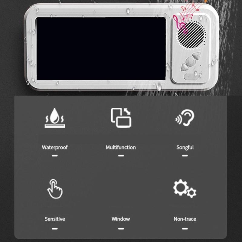 Водонепроницаемый Bluetooth-совместимый Держатель для телефона-колонки для душа с 360° объемным звуком, длительное время работы, класс IPX4, Музыкальная шкатулка для ванной