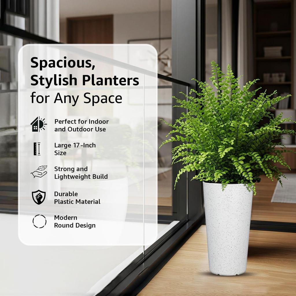 Indoor and Outdoor Round 17.5 Inch/43.5 Cm Quality Flower Planter Pot (Dimensions: 24 X 24 X 43.5 Cm) – Best for Terrace/Home/Office/