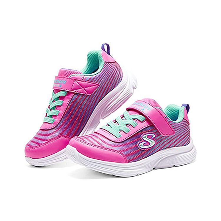 Skechers Удобные Универсальные Простые Амортизирующие Прочные Низкие Детские Беговые Кроссовки Детские кроссовки Розовые Разноцветные 303393L-HPMT