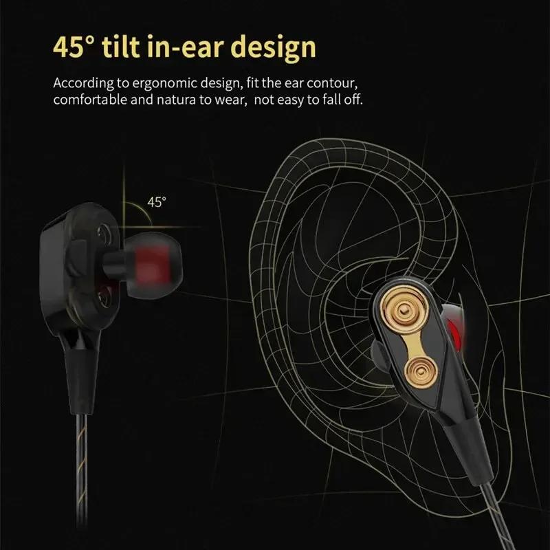 Оригинальные наушники QKZ CK8 4D Copper Driver HiFi, спортивные наушники, бас-стереогарнитура, музыкальные наушники-вкладыши 3,5 мм с микрофоном