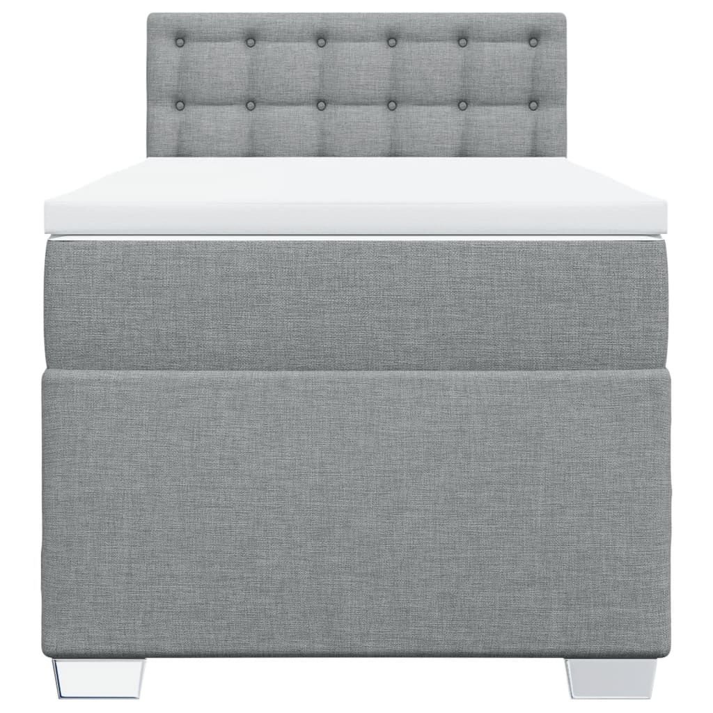 Vidaxl Łóżko Kontynentalne Z Materacem, Jasnoszare, Tkanina, 80X200 Cm