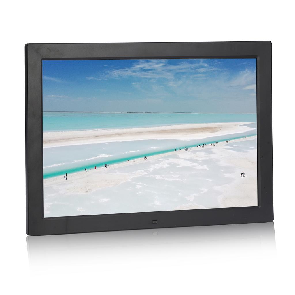17-дюймовая HD цифровая фоторамка 1440x900 Поддержка MP3 MP4 Воспроизведение изображений с цифровыми часами и календарем 100–240 В