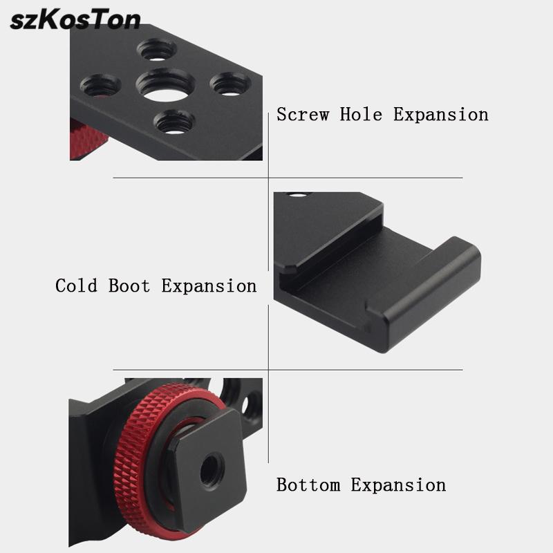 Cold Shoe Mount Extension Bar Hot Shoe Adapter Camera Bracket with 1/4 Screw for Tripod Microphone LED Light Canon Sony Camera