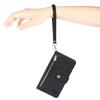 For iPhone 16 Case RFID Blocking Zipper Pocket Leather Wallet Phone Cover - Black