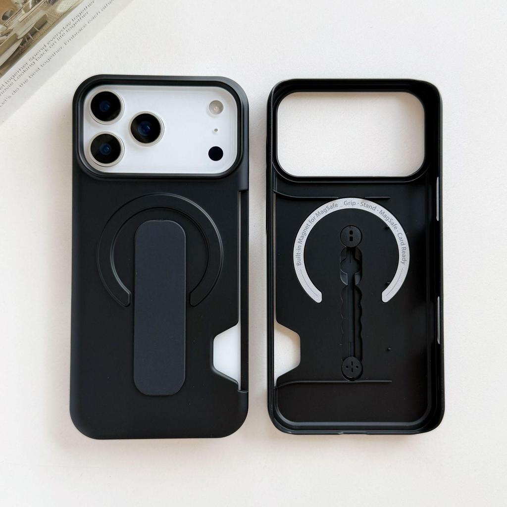 Apple 17 Pro Max Matte Magnetic Case with Invisible Stand and Card Holder for iPhone 16/15/14