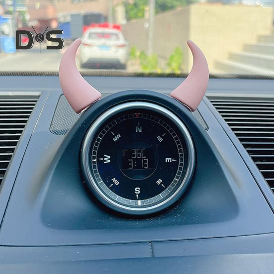 1 Pair Steering Wheel Devil Horn Sticker Small Cute Self Adhesive Auto Car Truck SUV Dashboard Air Vent Steering Wheel 3D Horn Decoration