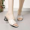 Fashion Slides With Heel Open Toe Sandals 39 Vip Woman Slippers Pvc Summer Shoe Sale Korea Style Designer Luxury Stylish Shoes for Women