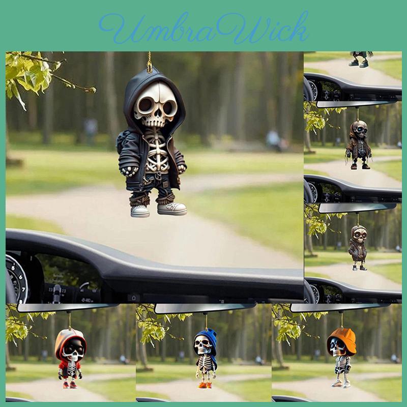 Decorative Vintage Acrylic Skull Car Hanger For Fun Halloween Home Accessories