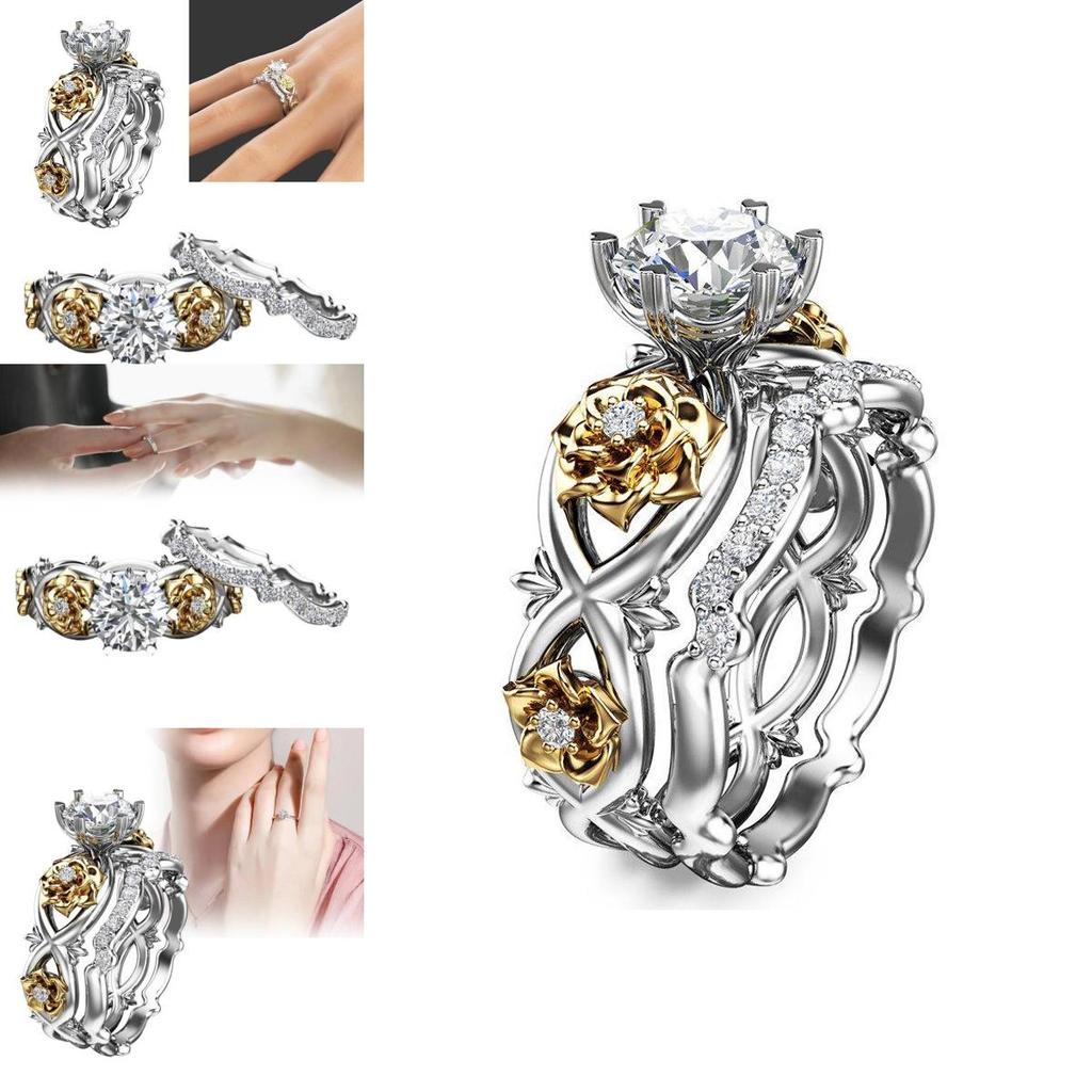Elegant Rose Gold Floral Rings For Women Modern Metal Jewelry Available In All Sizes
