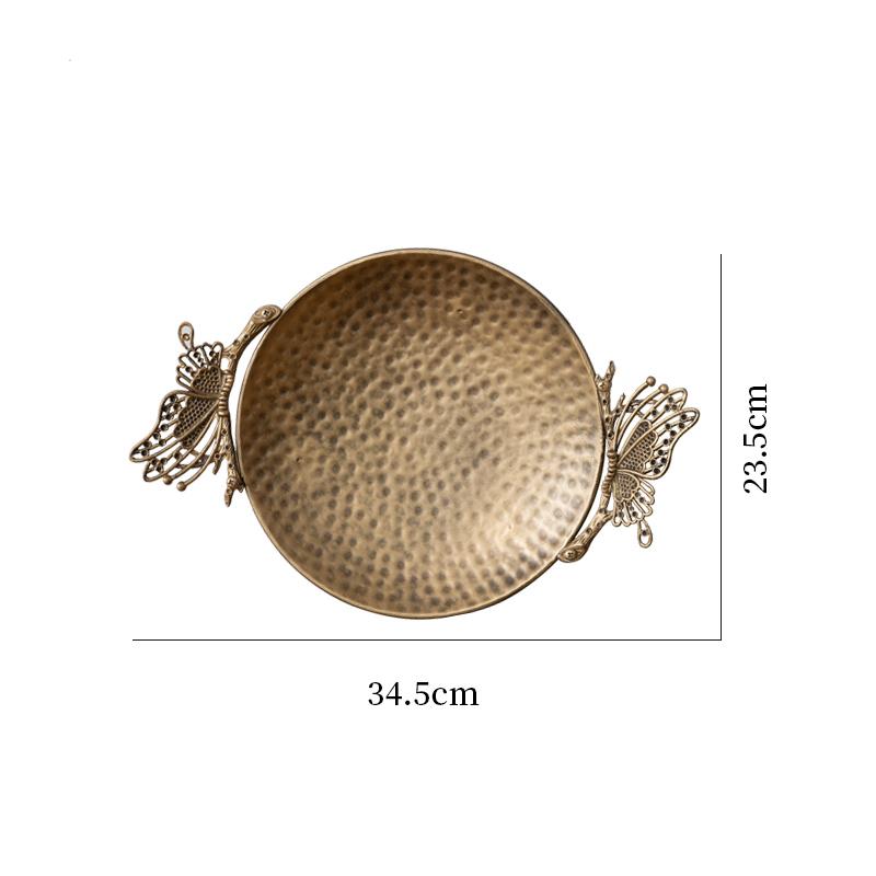 Ретро креативная декоративная утварь Бабочка Маленькая фруктовая ваза Гостиная Дом Кованая железная корзина для фруктов Тарелка для закусок Металлический поднос